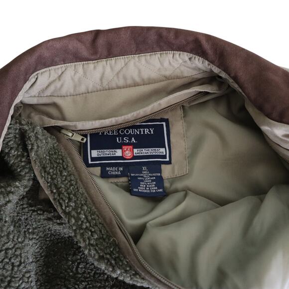 Free Country Mens Vintage Sherpa Lined Jacket Size XL Water Repellant Outerwear - Picture 8 of 13
